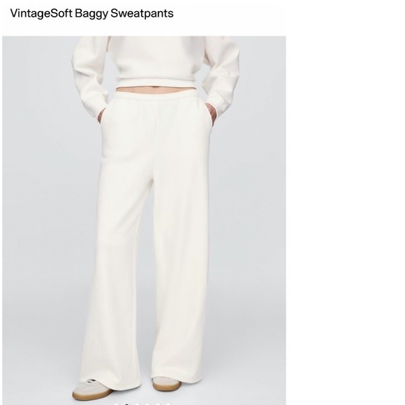 Gap Women’s VintageSoft Baggy Sweatpants - w/pockets - White - Size XS - Picture 1 of 15